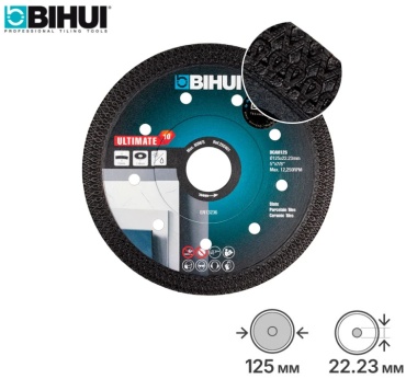 Диск отрезной алмазный 125x22.23х1.4 мм, BIHUI DCAM125