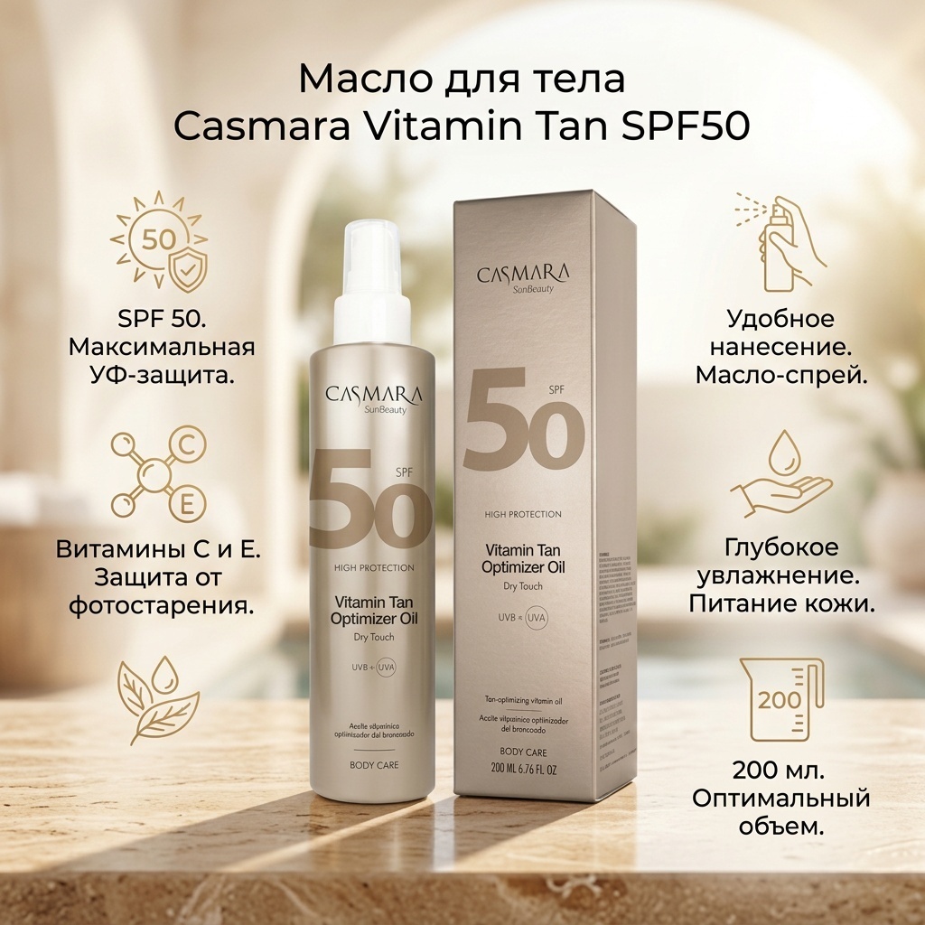 Casmara Vitamin Tan масло для тела 200 мл