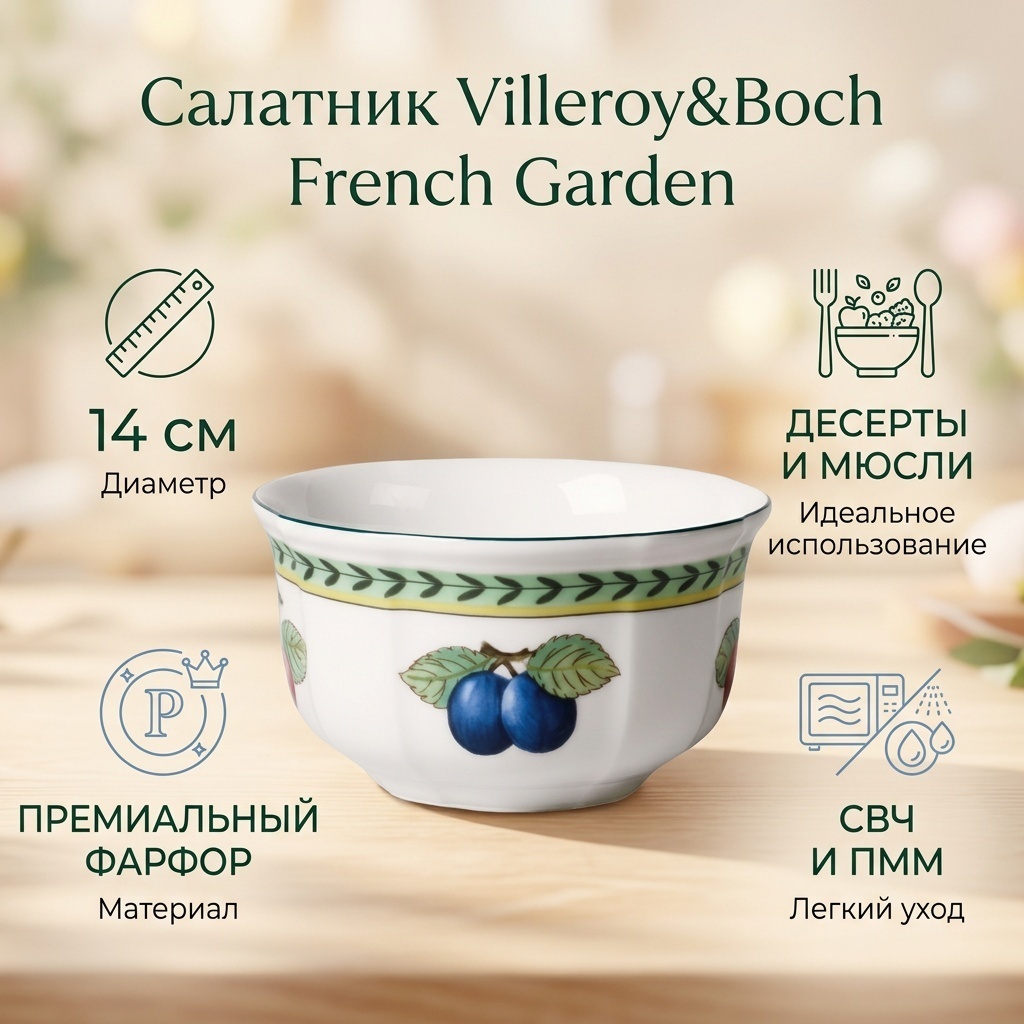 Салатник Villeroy&Boch French garden 14х14 см, фарфор, 1 шт