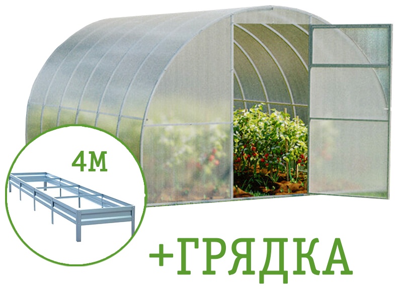 Теплица Агросфера поликарбонат Sky 6 мм, с грядками 200x300x400 см, поликарбонат