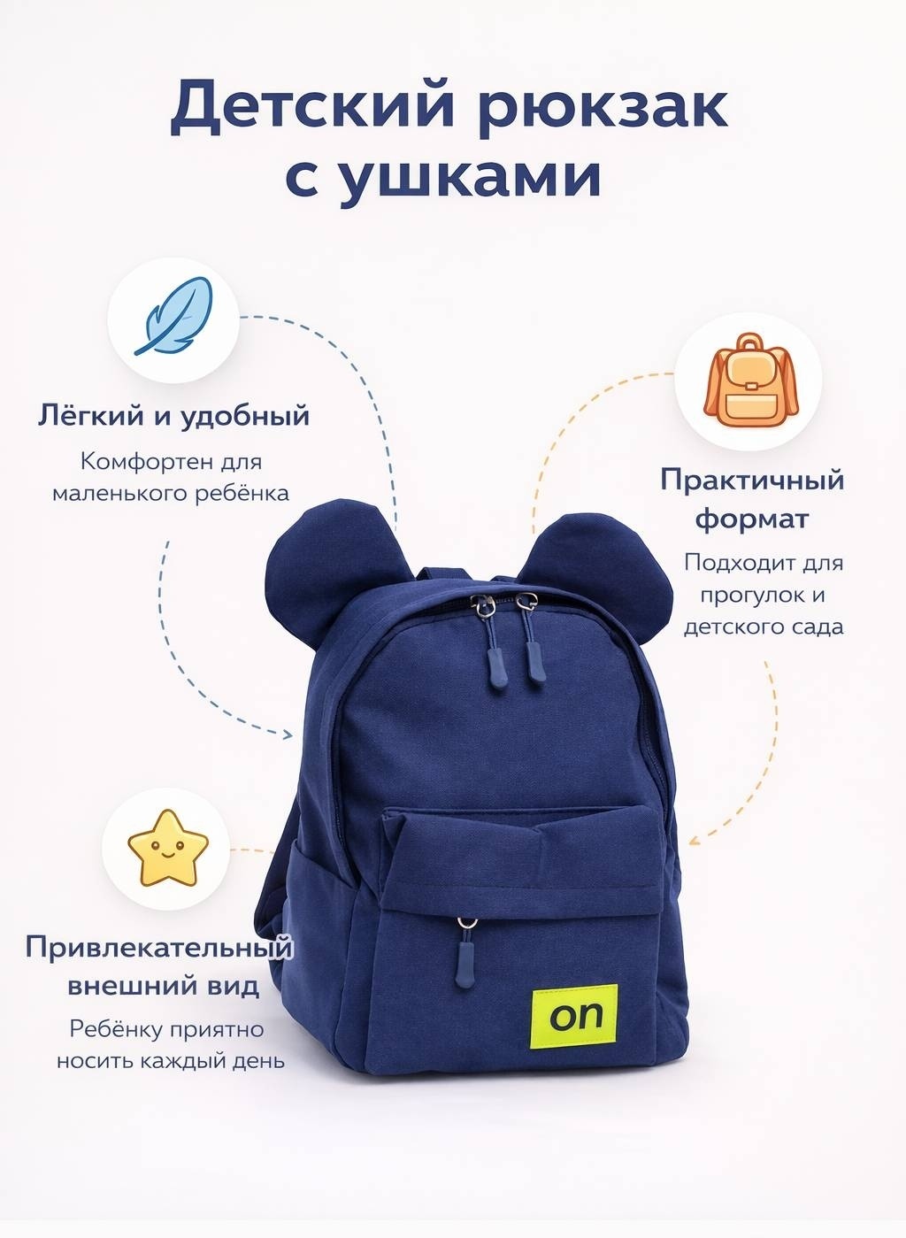 Рюкзак текстиль синий
