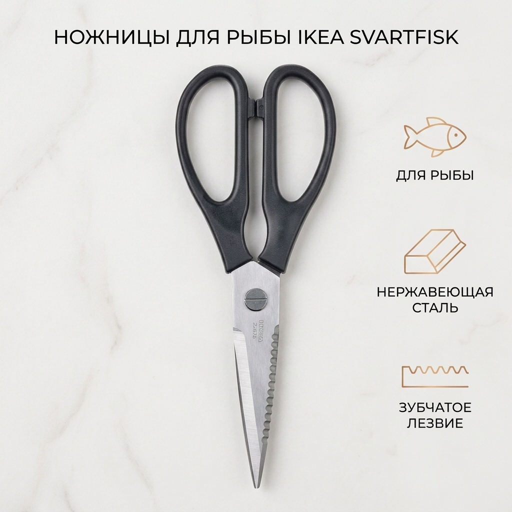 Нож для рыбы IKEA, лезвие: нержавеющая сталь 1 шт