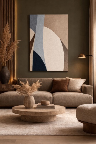 Araystudio.kz картина интерьерная на холсте «Тёплая геометрия» geometric abstract 70x100 см