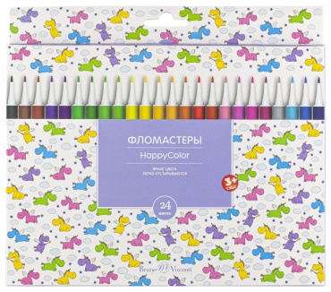 Набор фломастеров Happy Color, 24 цвета