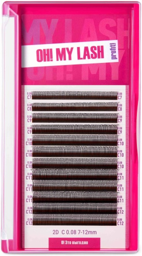 Oh My Lash пучковые 2D C 0.08 мм черный mix 8-15 мм