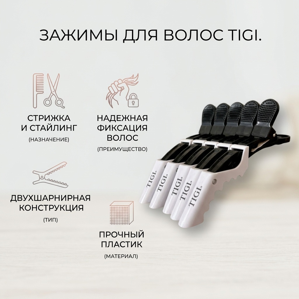 107beauty зажимы для волос белый