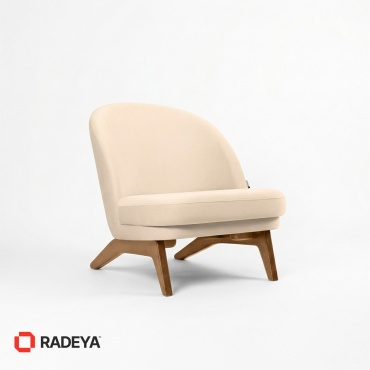 Кресло RADEYA Луми , обивка велюр, слоновая кость