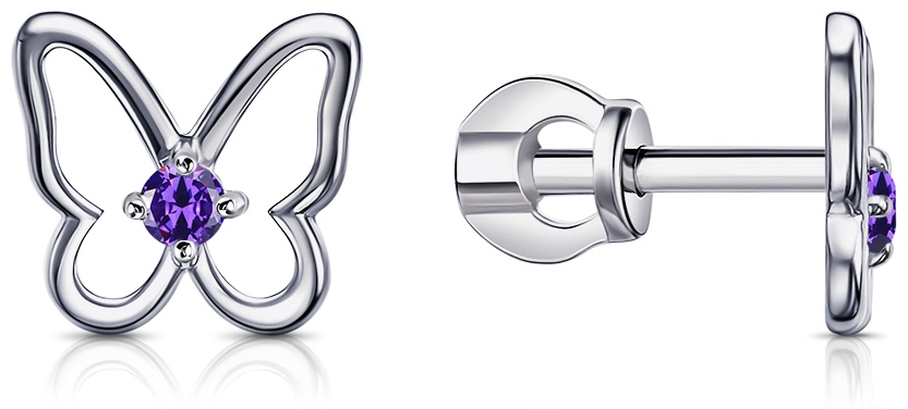 Пусеты Lucente Silver EAR-LU-925-015229 вес 0.858 г серебро, фианит
