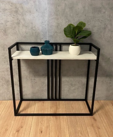 Консоль 751949333, 100х30x90 см, черный, белый
