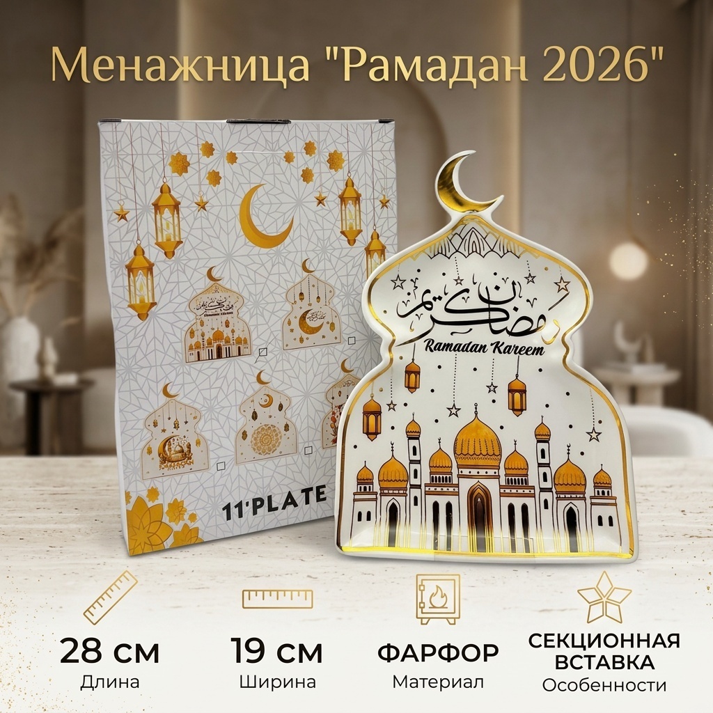 Менажница Рамадан 2026 30078961_Менажница Посуда для Рамадан фигурная 1 шт фигурная 1 шт