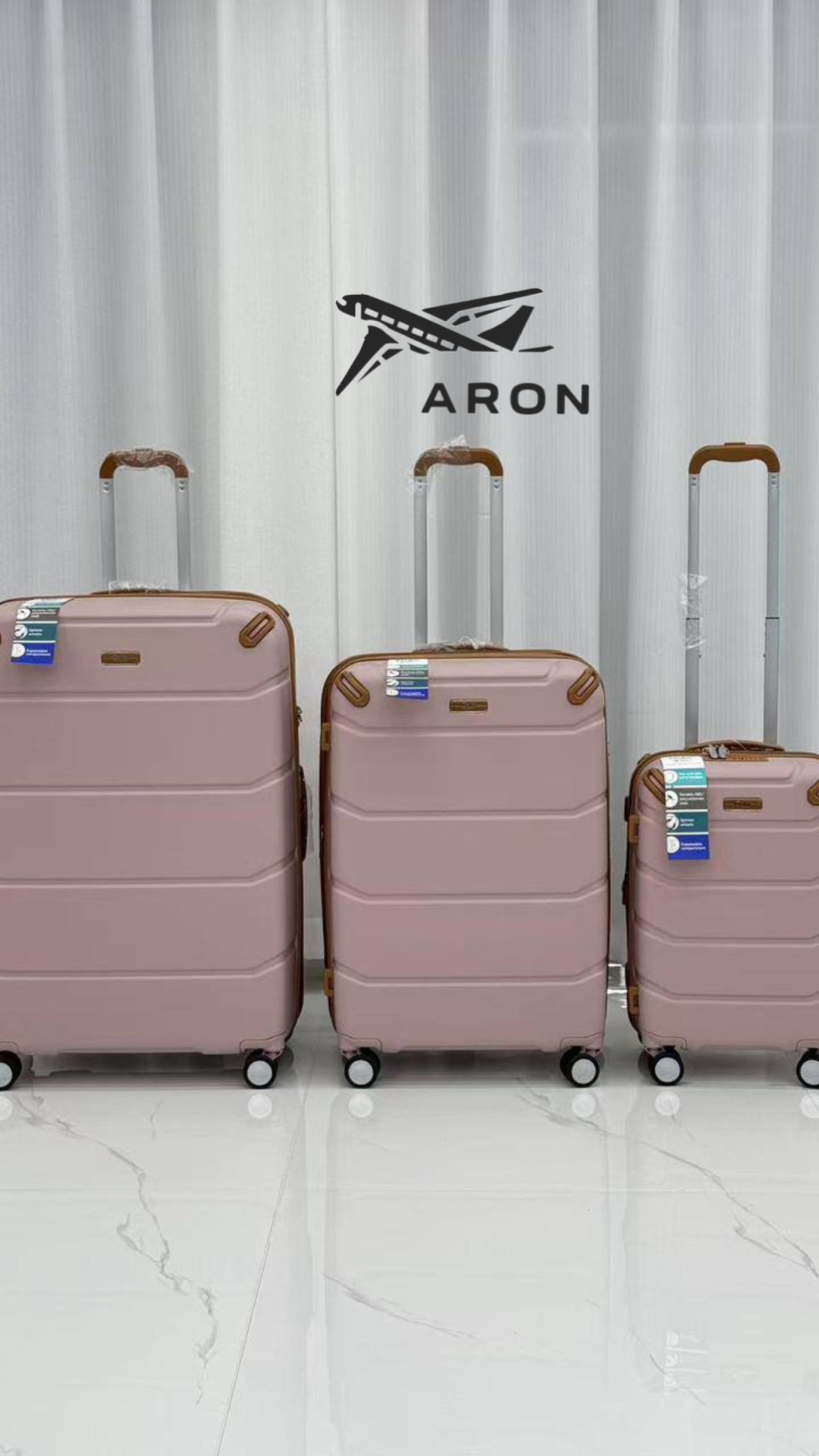 Чемодан ARON-IT поликарбонат 220 л розовый