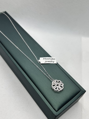 Колье Moonako Jewelry Moon421 длина 45 см вес 4.2 г серебро, циркон
