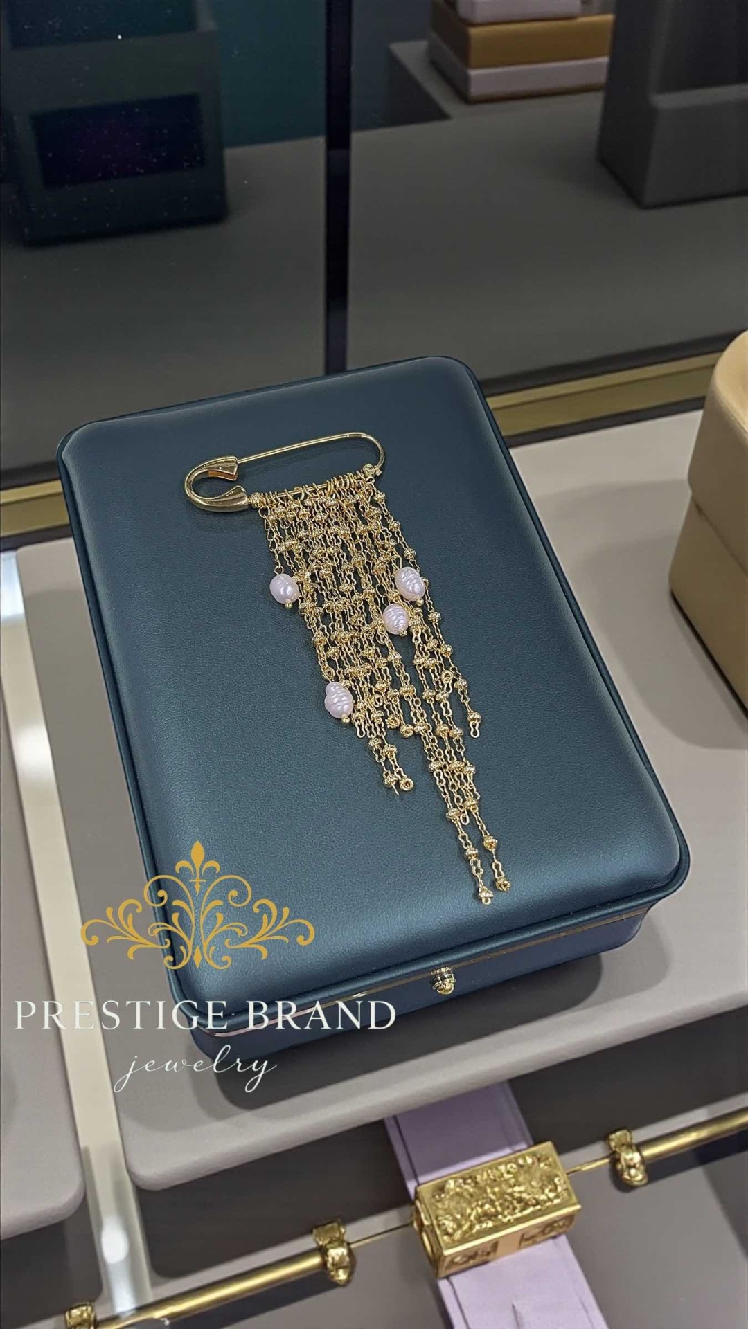 Булавка Prestige brand медицинское золото, жемчуг
