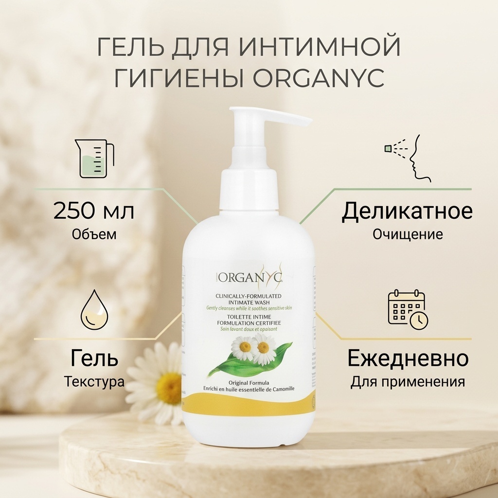 ORGANYC средство для интимной гигиены, оригинальная формула, 250 мл гель 250 мл