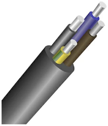 EKT кабель АВВГ 4x10, 1 м