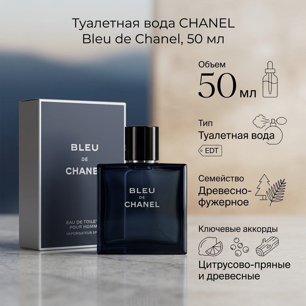 CHANEL Bleu de Chanel туалетная вода EDT 50 мл для мужчин
