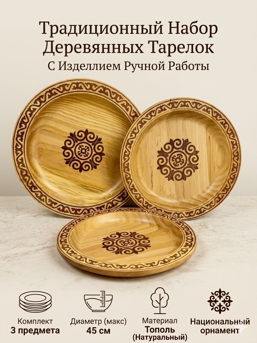Астау 1331 45х45 см, береза, 3 шт