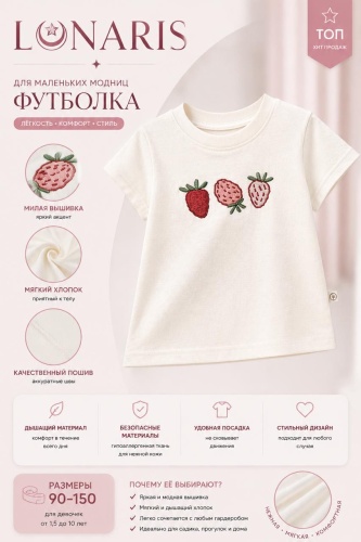 Футболка Lunaris Клубничка белый