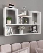 Полка Полка настенная навесная для книг и цветов, 90х16x55 см, белый