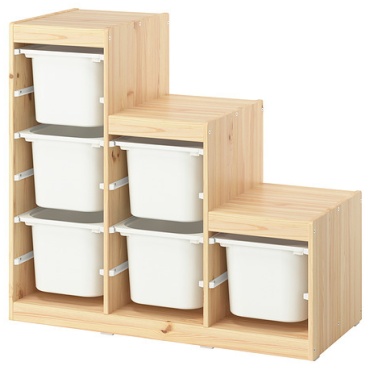 Детский стеллаж IKEA TROFAST, 99x44x91 см, коричневый, белый