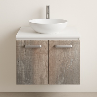 Тумба без раковины HABIB SOLUTIONS Лайн Вуд 60, 60x45x45 см, белый, коричневый