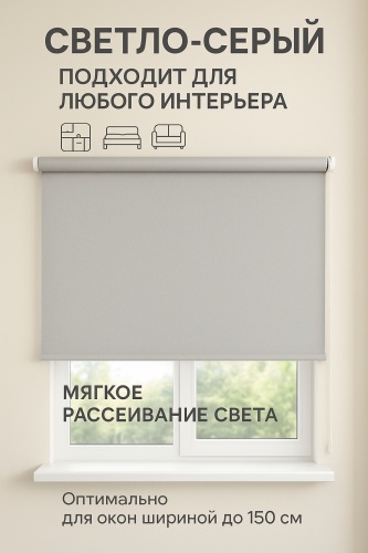 Ролл-шторы 24 С.M.-2 серый 121x160 см