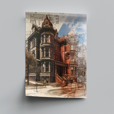 PEMIKAN CRAFT постер План городского здания 30x40 см
