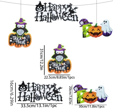 Декорация для праздника Гирлянда бумажная Украшение на Хэллоуин Halloween Декорация Декор Хеллоуин Гирлянда Тыква Призрак 1 шт