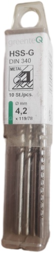 GreenteQ по металлу DIN 340 4.2 мм, 1 шт.