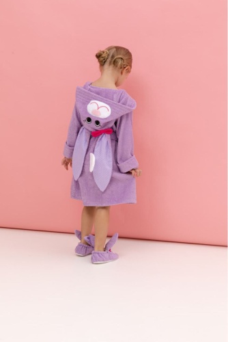 Махровый халат Fluffy Bunny сиреневый