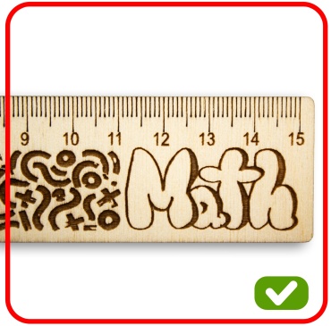 Линейка NUTRIX N150MATH01, 15 см, 1 шт, дерево, бежевый