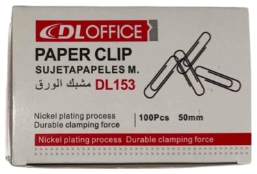 Скрепки DL DL153, 100 шт, 50 мм, серебряный