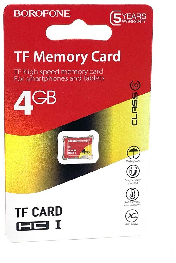 Карта памяти Borofone microSD BM6 4 Гб