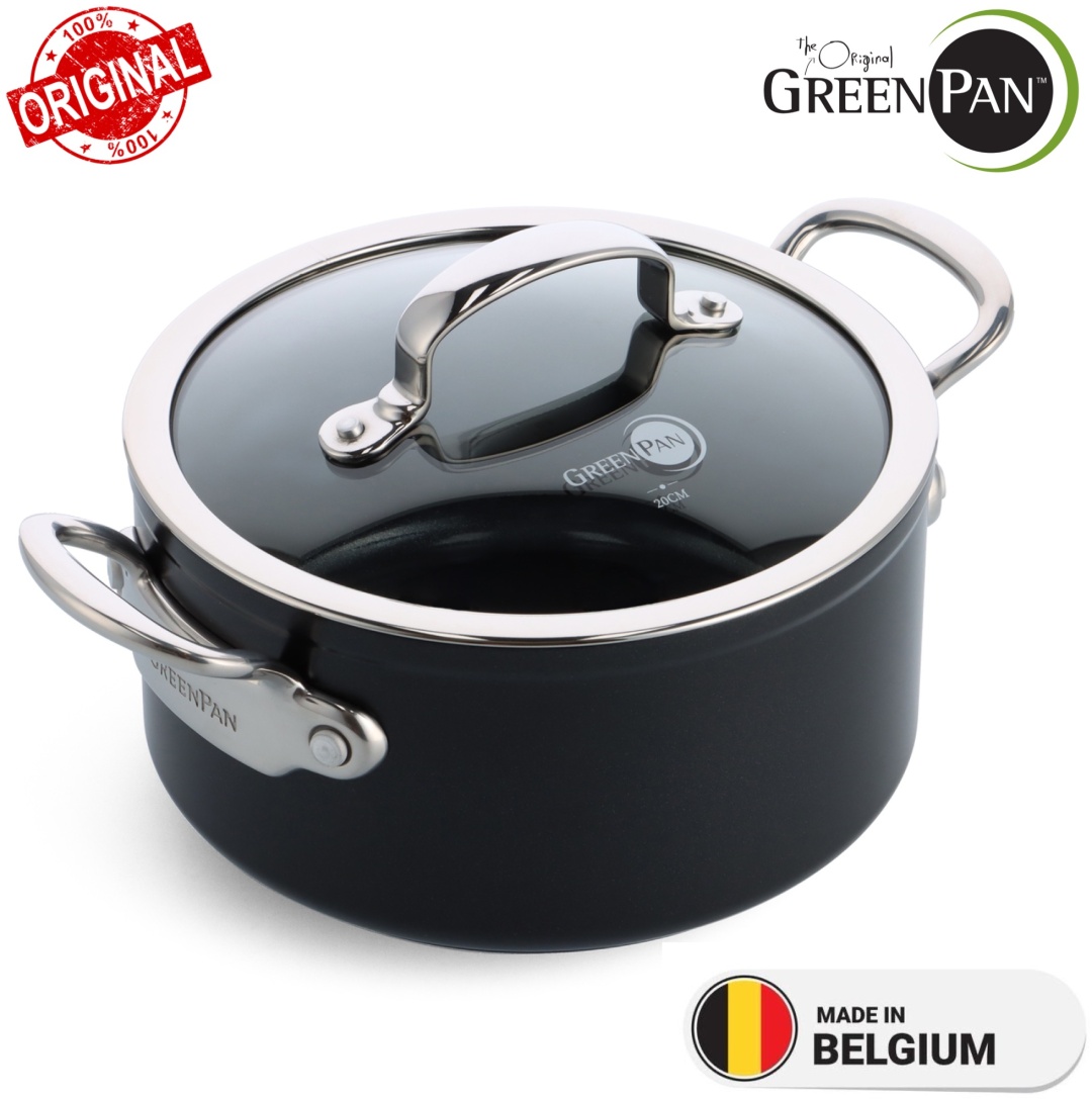 Кастрюля 4.9 л, GREENPAN Barcelona Pro Ceramic 24 см сталь