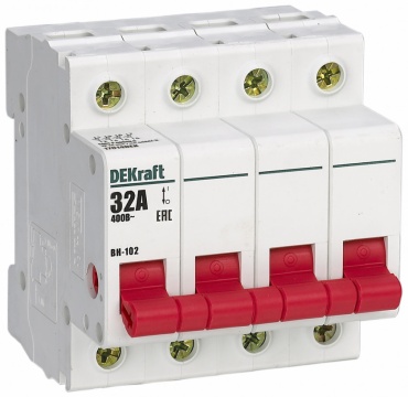 DEKraft рубильник 4P 32 A, 1 кА, 230/400 В