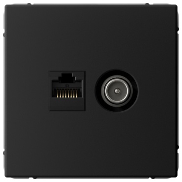 Systeme electric встраиваемая ArtGallery, телевизионный/компьютерный (RJ45) цвет черный