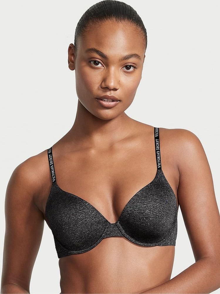 Бюстгальтер мягкая чашка Victoria’s Secret черный, темно-серый