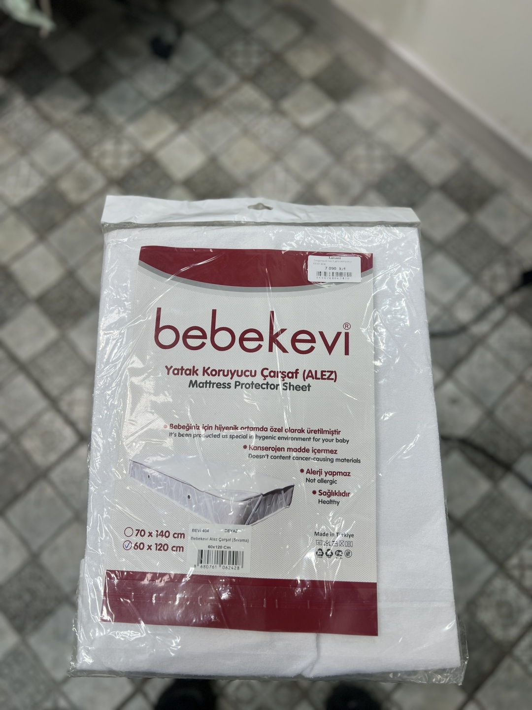 Bebekevi наматрасник на резинке 404 60x120, хлопок, полиэстер