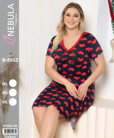 Ночная сорочка Nebula Lingerie красный, темно-синий