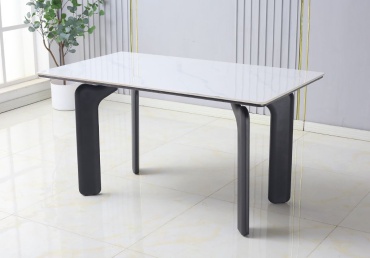 Обеденный стол Найс, 180х90x75 см, керамогранит, белый, серый