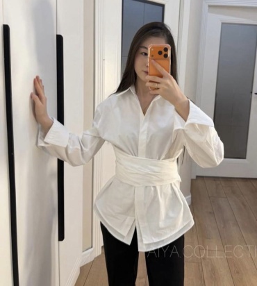 Рубашка AIZERE _SHOP белый, антрацит