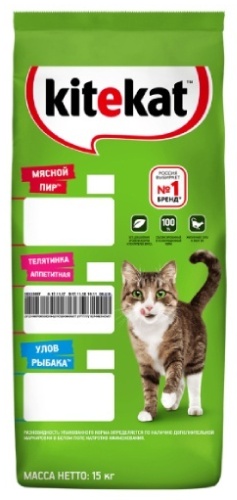 Kitekat Телятинка аппетитная для взрослых телятина 15 кг