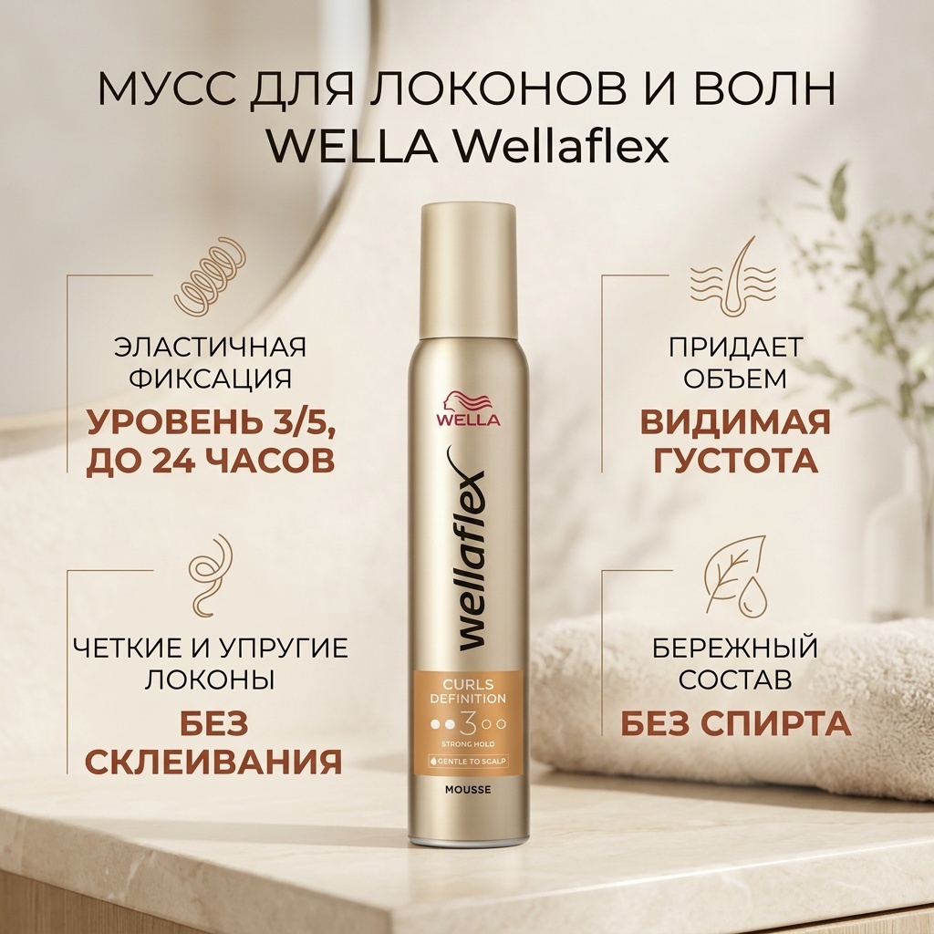 WELLA Wellaflex Locken Wellen мусс средняя фиксация 200 мл