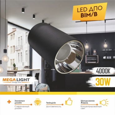 Светильник настенно-потолочный MEGALIGHT без цоколя 30 Вт черный