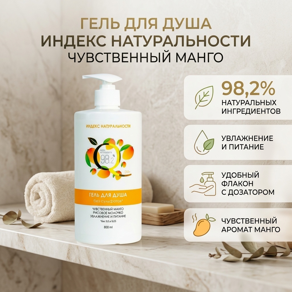 Индекс натуральности Чувственный Манго гель 800 мл