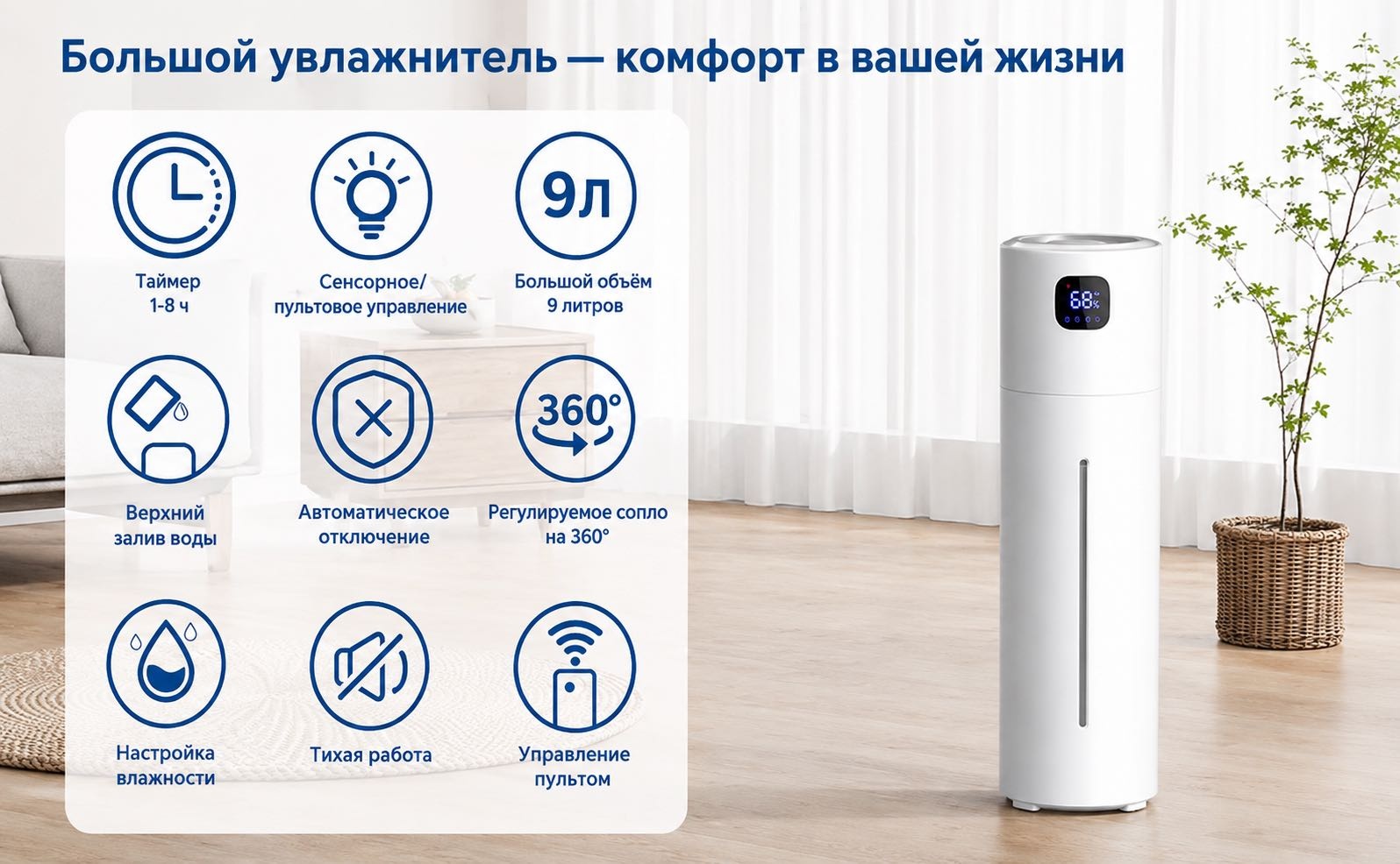 Увлажнитель воздуха ACONA HD-50 белый — фото 8