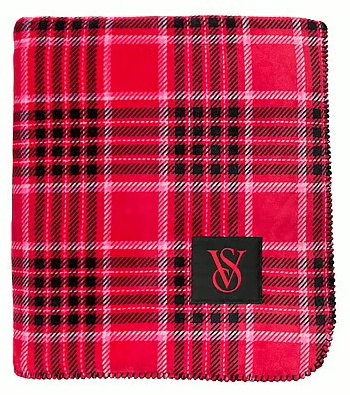 Плед Victoria’s Secret 127х152 см, полиэстер, красный, белый, черный