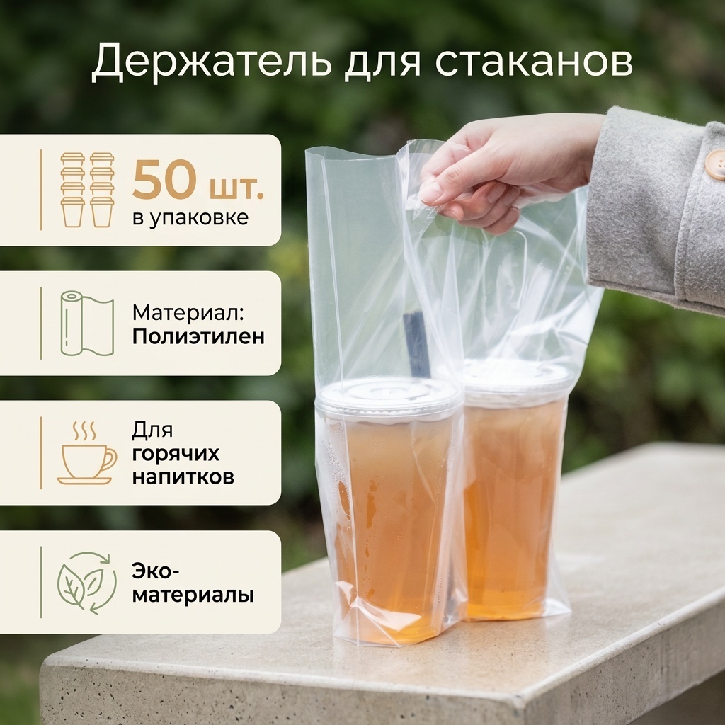 Держатель для стаканов 515791885 прозрачный 50 шт