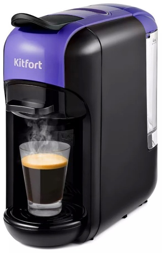 Кофеварка Kitfort КТ-7105-1 черный, фиолетовый