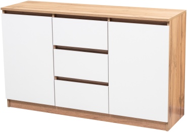 Комод ТЕХНОPROFF Элегант, 130x38x78 см, белый, коричневый